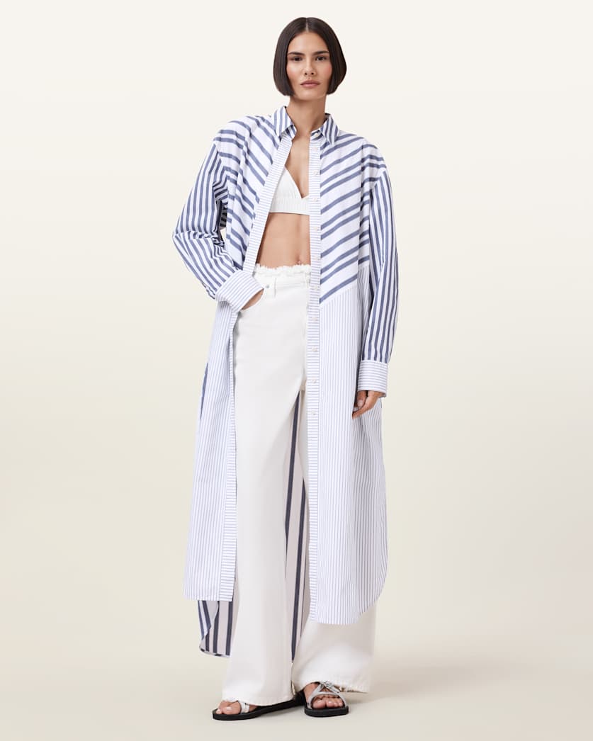Shannon Striped Shirt Maxi Dress