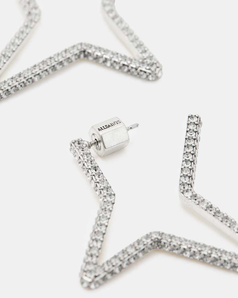 Lux Embellished Star Hoop Earrings