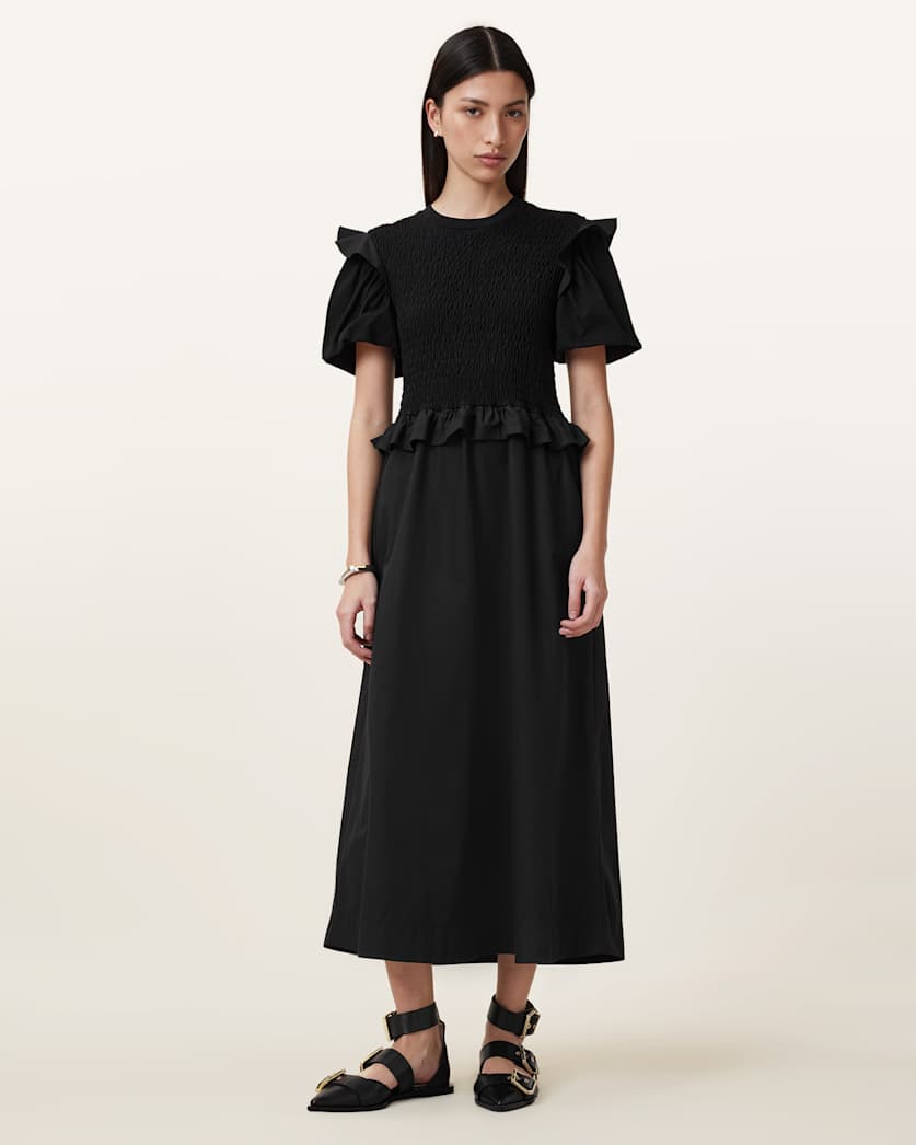 Ode Puff Sleeve Midi Dress
