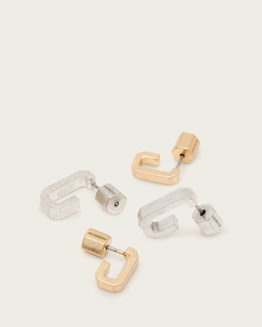 Tia Hexagon Hoop Earring Set