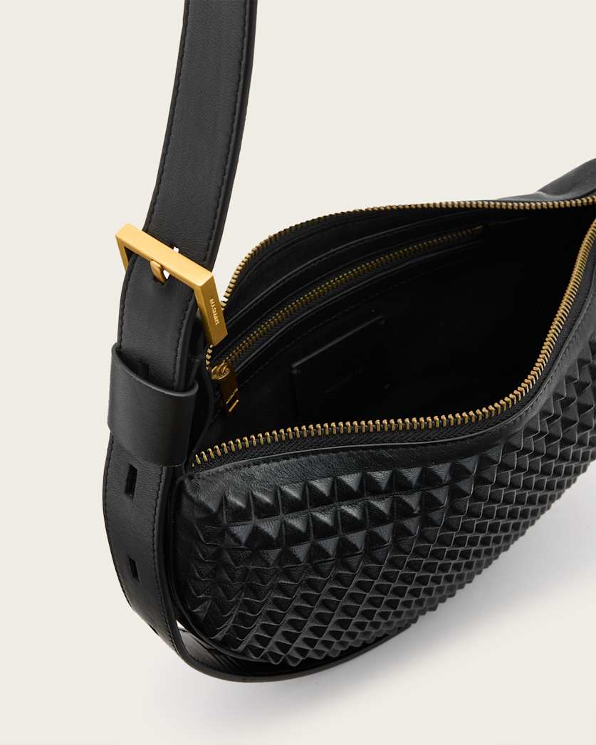 Half Moon Studded Crossbody Bag