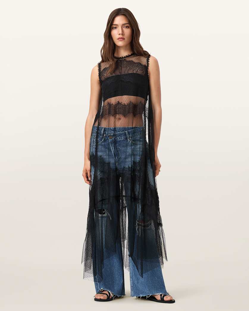 Clara Lace Trim Midi Dress