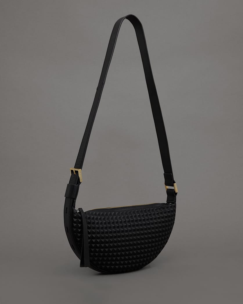 Half Moon Studded Crossbody Bag