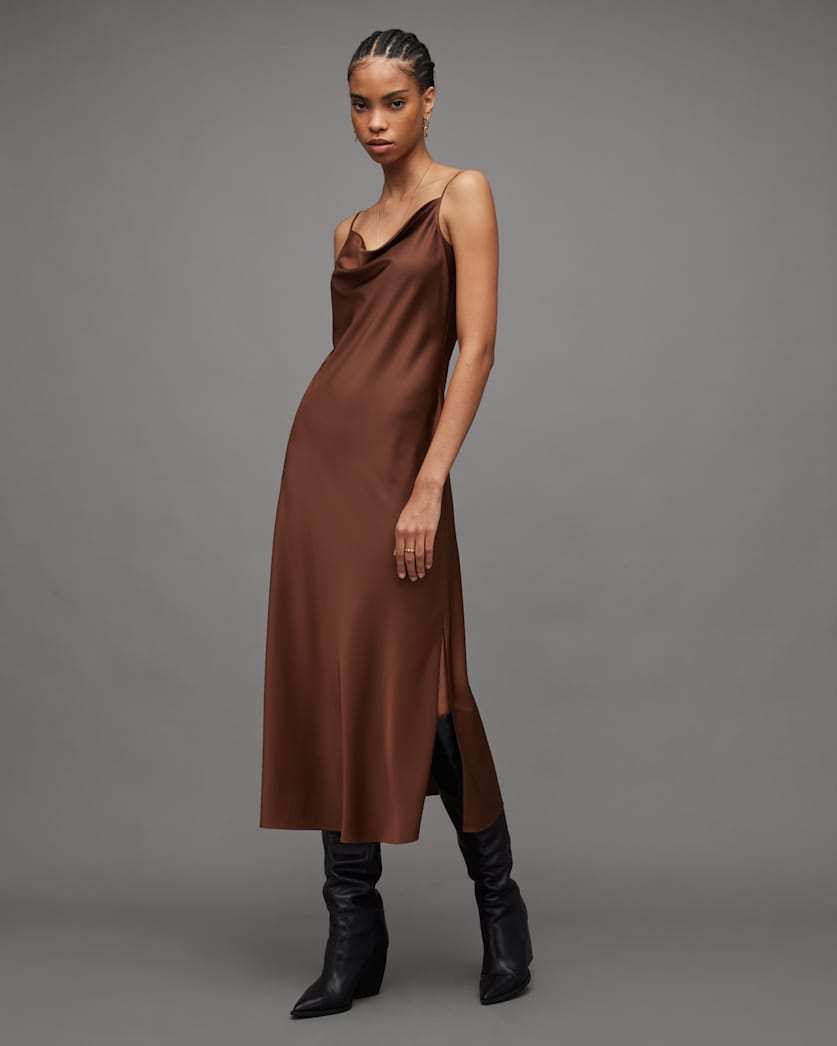 Hadley Cowl Neck Midi Slip Dress