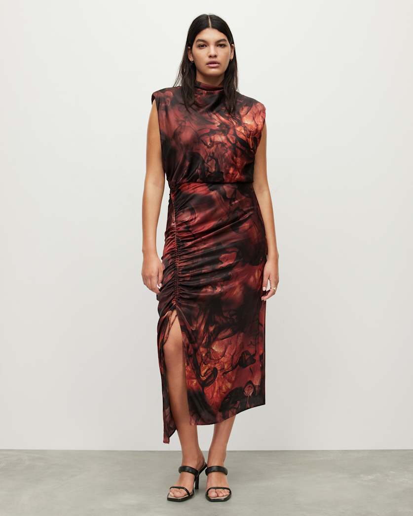 Isa Claudia Silk Blend Midi Dress