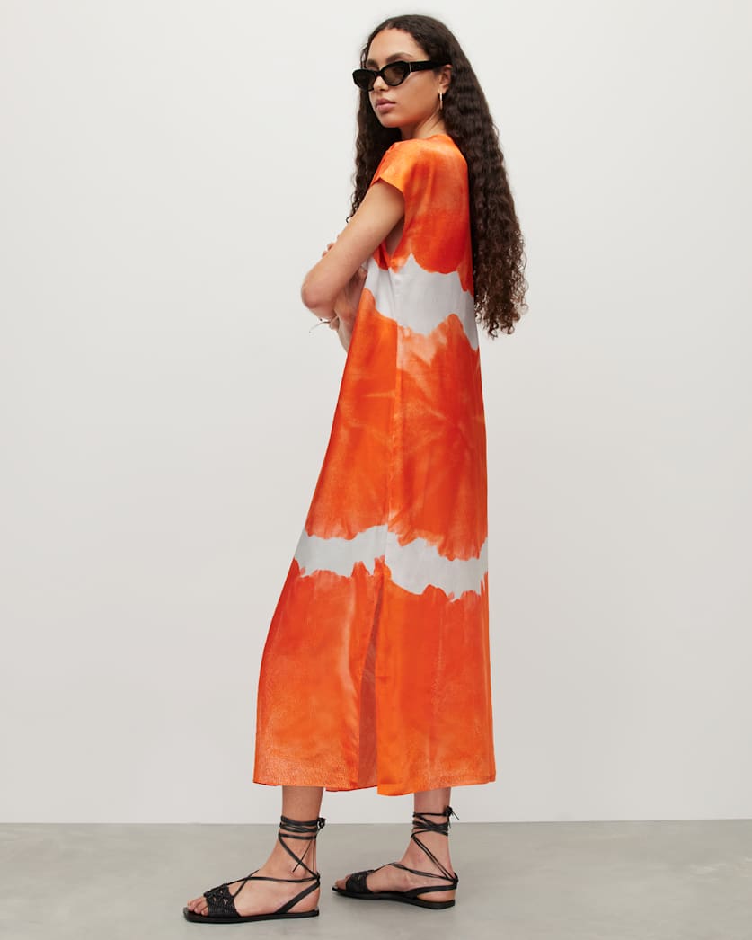 Etta Mariana Silk Blend Tie Dye Dress