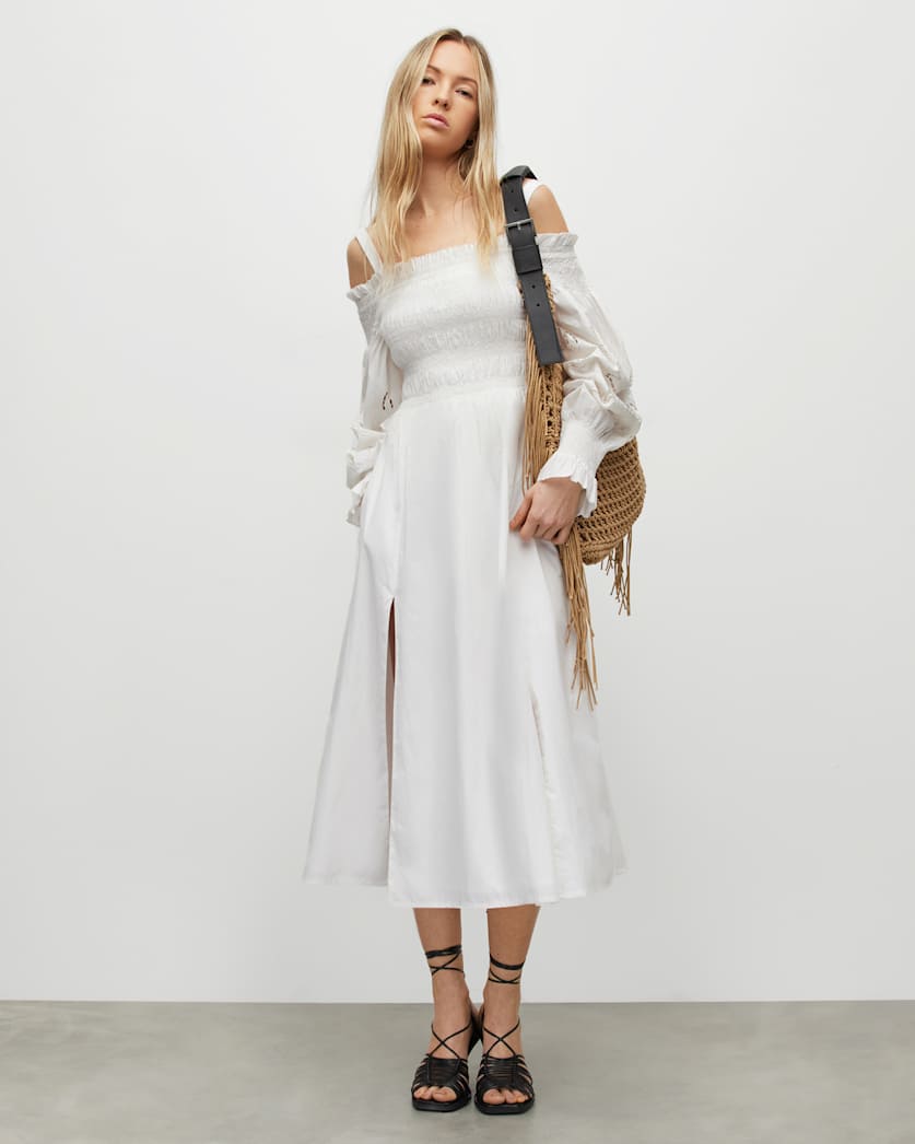 Launa Off Shoulder Broderie Maxi Dress