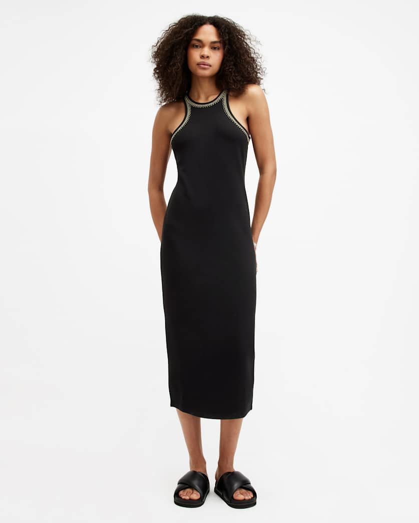 Cassidy Embellished Trim Midi Dress
