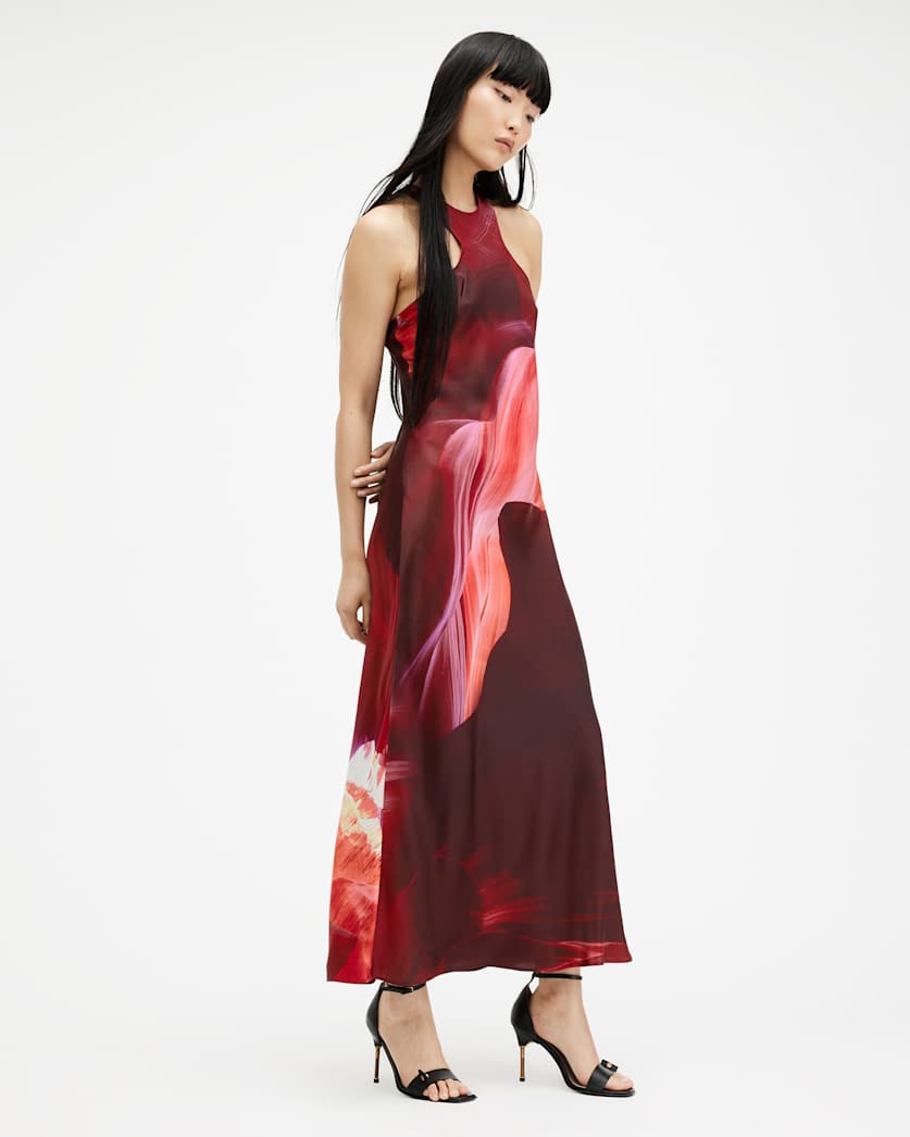 Betina Slim Racer Neck Arches Maxi Dress
