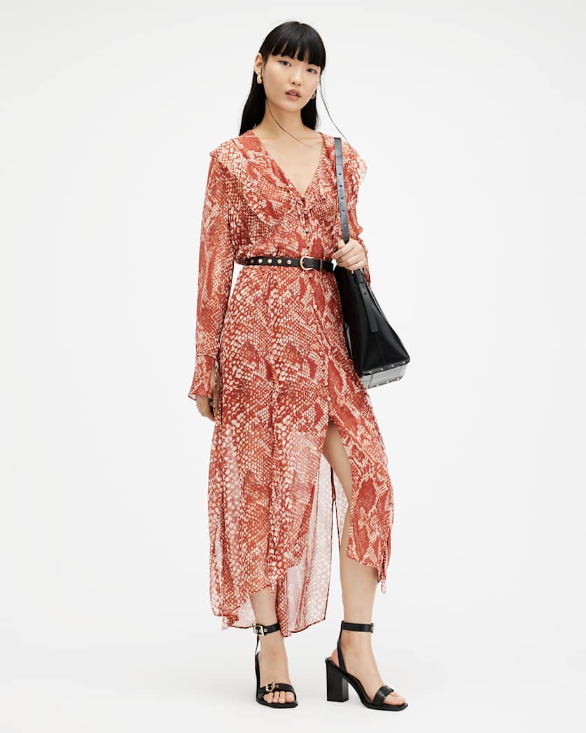 Liana Waimea Print V-Neck Maxi Dress