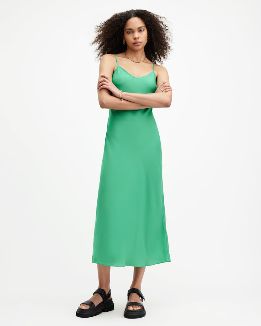 Bryony V-Neck Midi Slip Dress
