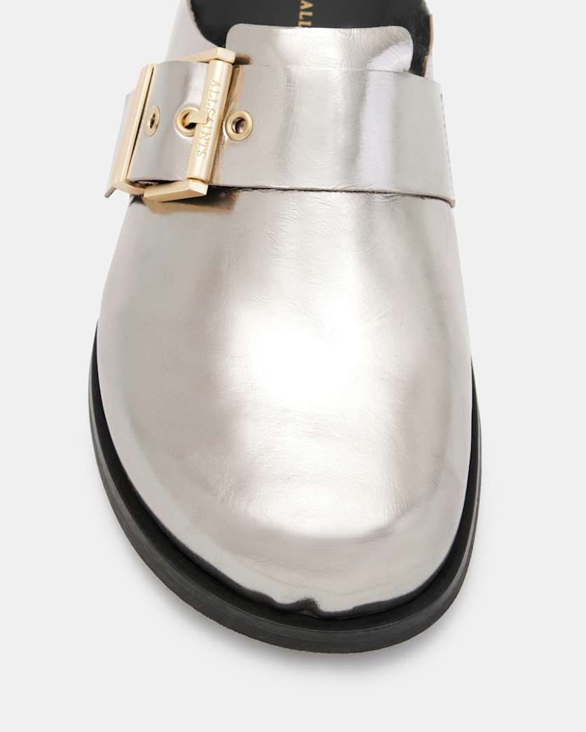 Venus Metallic Shearling Slip On Mules