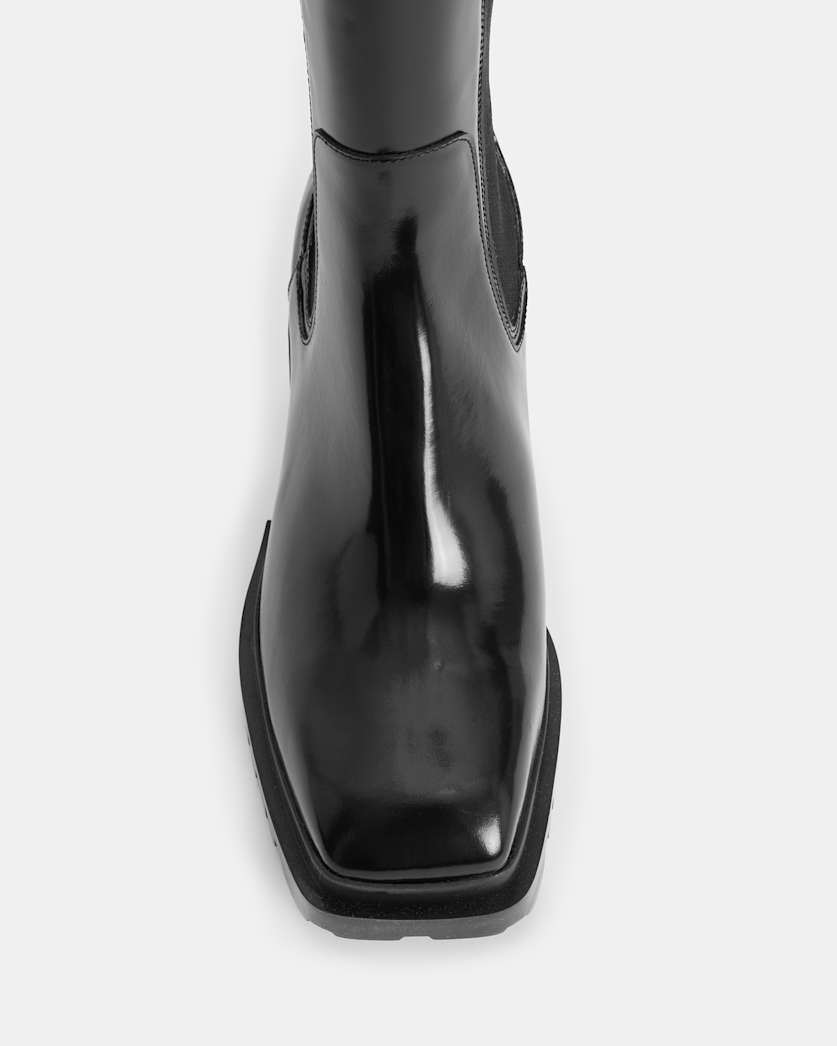 Natalia Knee High Shine Leather Boots