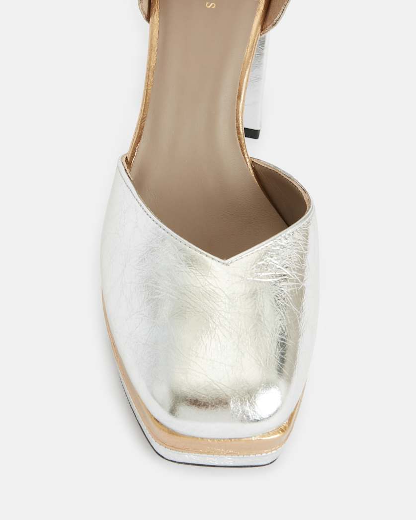 Tiffany Metallic Square Platform Heels