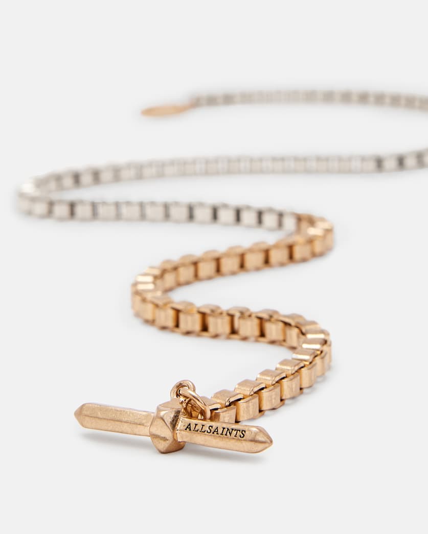 Box Chain Two Tone Necklace