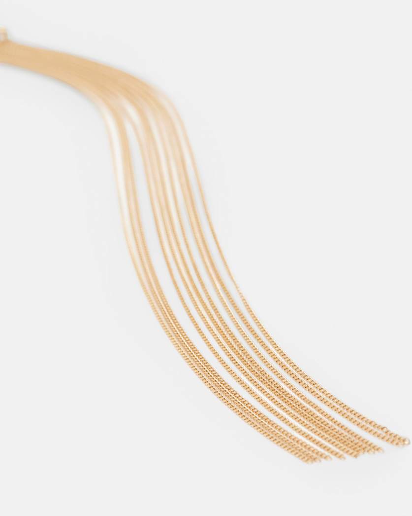 Eliza Gold Tone Long Fringed Earrings