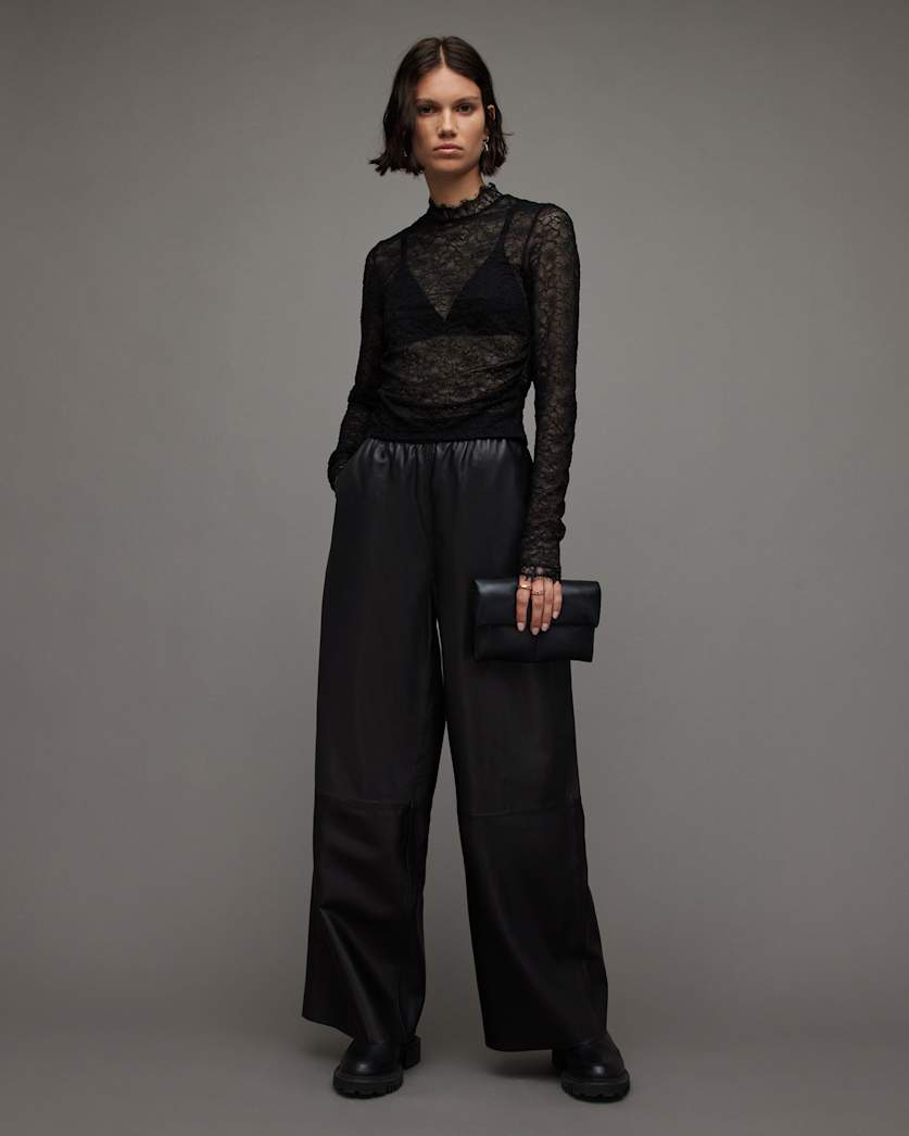 Francesco Long Sleeve Sheer Lace Top