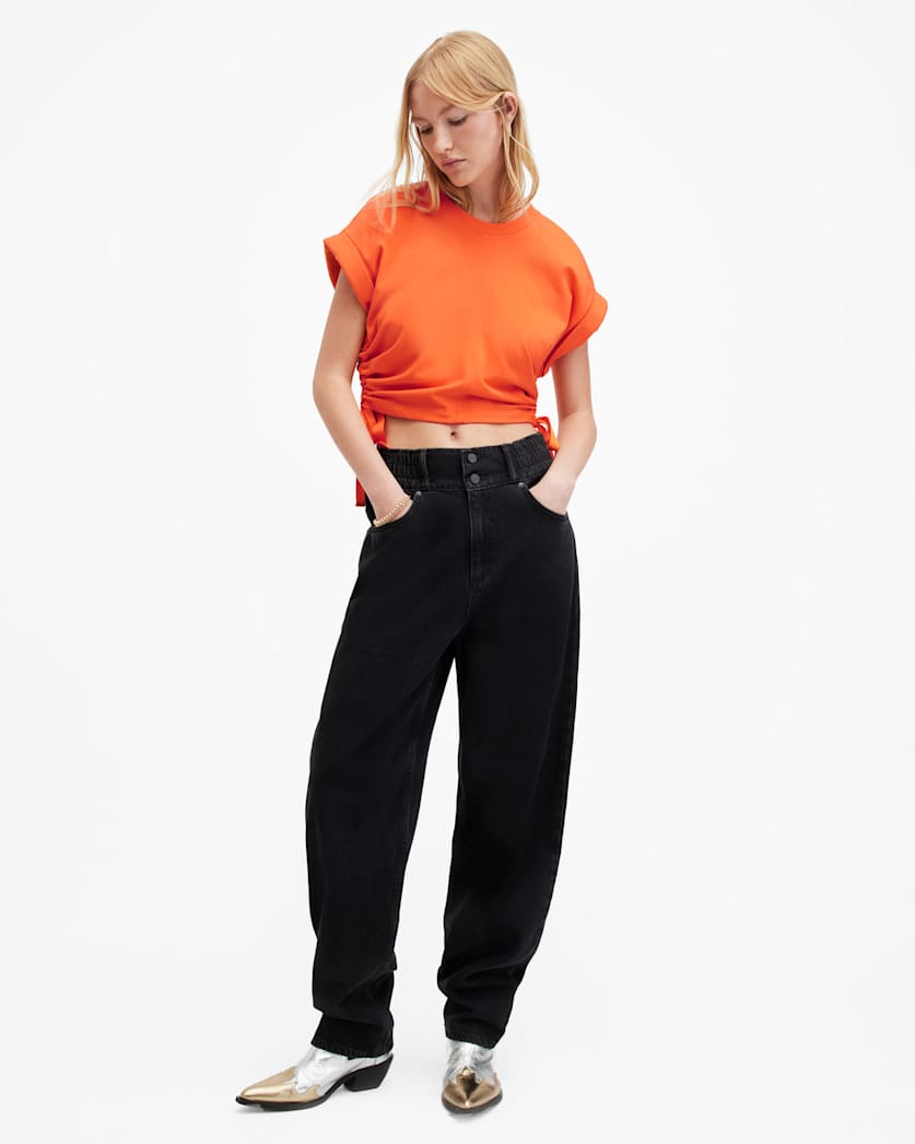 Mira Cropped Side Drawcord T-Shirt