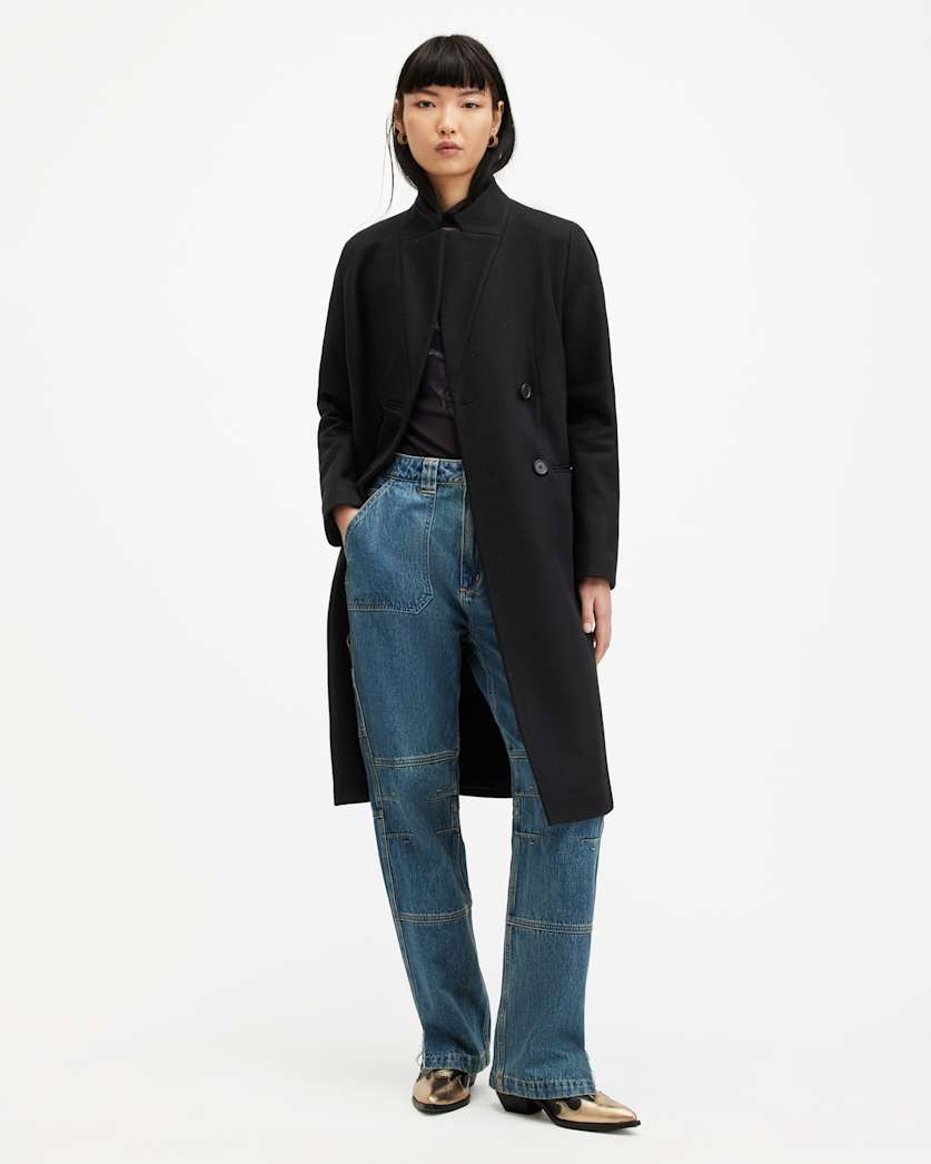 Sidney Wool Cashmere Blend Tailored Coat