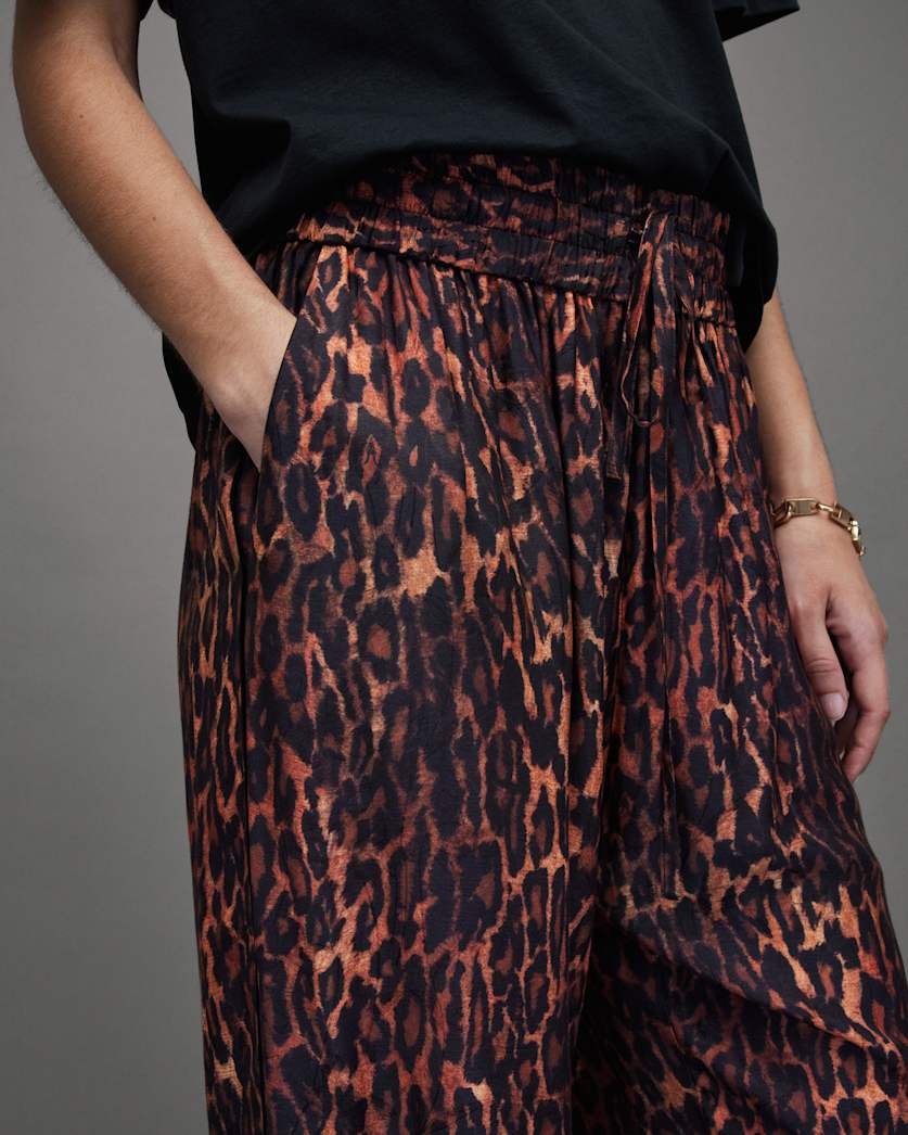 Tyler Silk Blend Leopard Anita Trousers