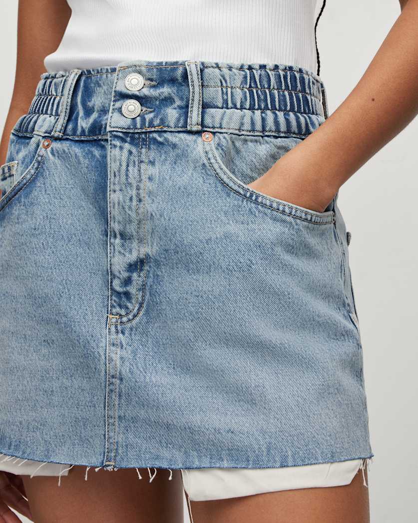 Hailey Distressed Denim Mini Skirt