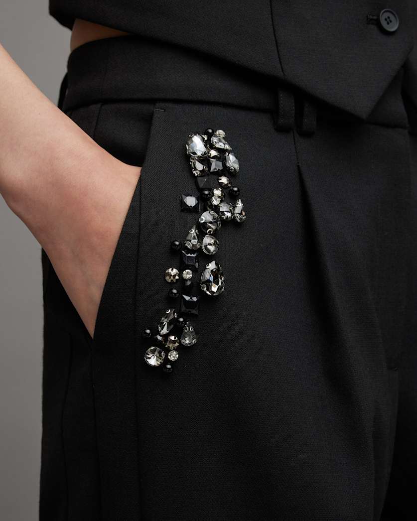 Atlas Bead Embellished Trousers
