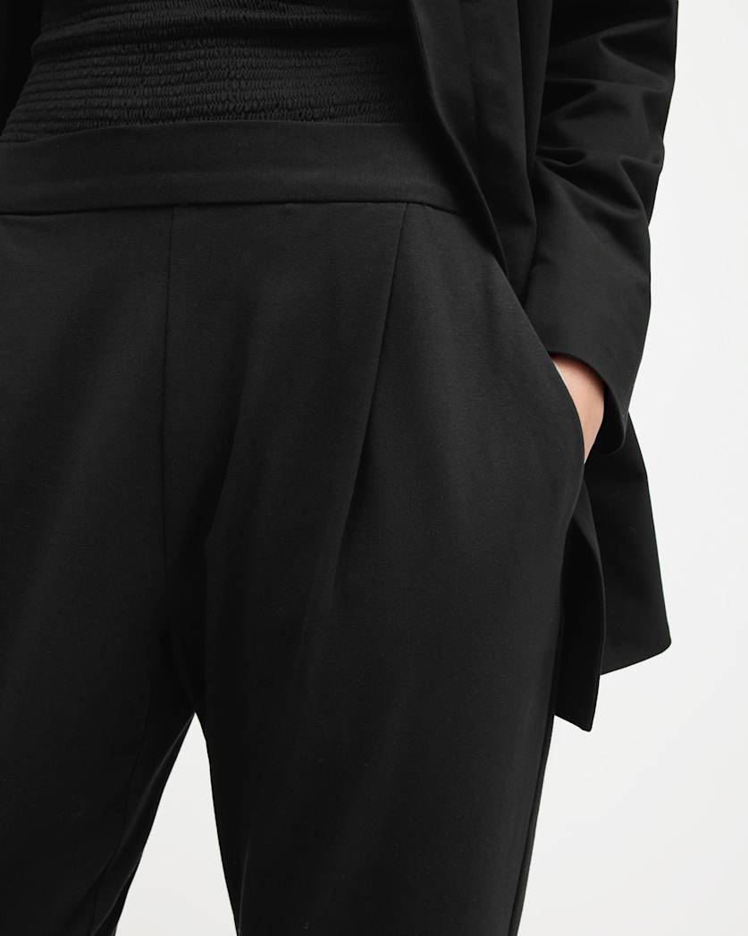 Aleida Mid-Rise Tapered Jersey Trousers