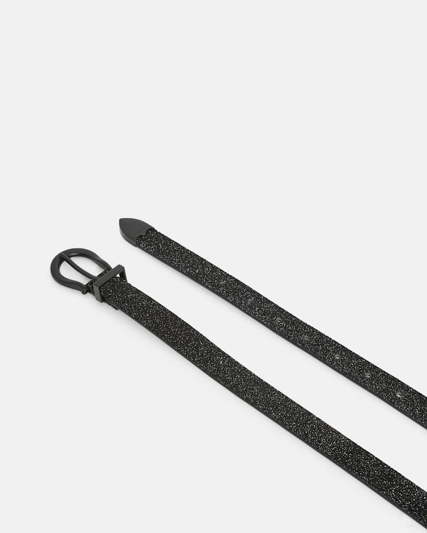 Luna Sparkle Skinny Leather Western Belt