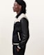 Endleton Contrast Leather Bomber Jacket