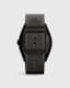 Subtitled GMT IV Matte Black Stainless Steel and Slate Leather Watch