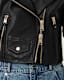 Elora Cropped Slim Leather Biker Jacket