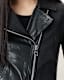 Vela Slim Fit Leather Biker Jacket