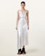Alexia V-Neck Metallic Midi Slip Dress