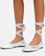 Alia Metallic Leather Ribbon Ballet Pumps