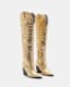 Roxanne Knee High Metallic Leather Boots