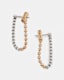 Box Chain Two Tone Ball Earrings