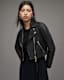 Dalby Cropped Leather Biker Jacket