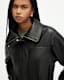 Etta Funnel Neck Leather Bomber Jacket