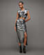 Carla Gathered Metallic Midi Skirt