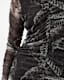 Keiko Mesh Gathered V-Neck Midi Dress