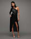 Sami Velvet Gathered Draped Midi Skirt