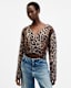 Wick Leopard Jacquard Cropped Cardigan