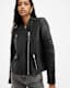 Cawley Funnel Neck Leather Biker Jacket