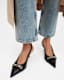Grace Leather Chain Slingback Heels
