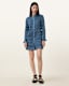 Meg Shirred Mini Shirt Dress