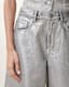 Louie Metallic Long Denim Shorts