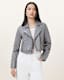 Elora Cropped Slim Leather Biker Jacket