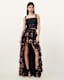 Cavarly Floral Print Maxi Skirt