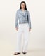 Balfern Denim-Effect Leather Biker Jacket