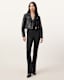 Elora Cropped Slim Leather Biker Jacket
